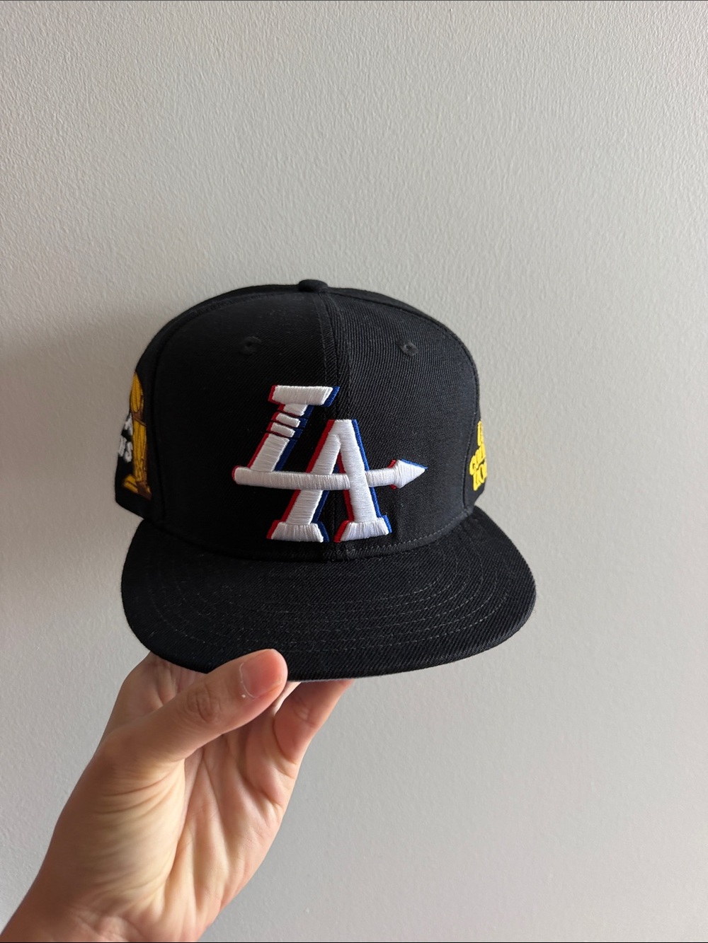 LA Logo Black Snapback Cap